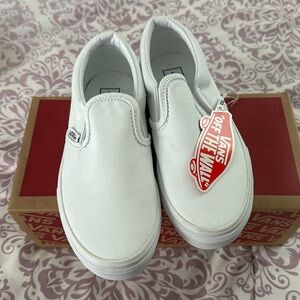 Size 2 white slip on Vans
